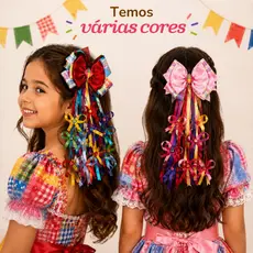 Laço Festa Junina de Cabelo Super Luxo Infantil e Adulto Caipira São João