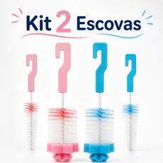 Escova de Mamadeira Para Limpeza Copos e Garrafas Cerdas Macias e Flexíveis