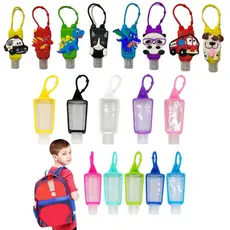 Kit 3 Porta Álcool em Gel Portátil 30ml Chaveiro frasco Silicone Garrafinha Higienizadora para mãos