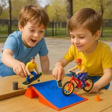 Kit Mini Bicicleta Com Skate De Dedo Brinquedo Infantil Coleção Bike SK8