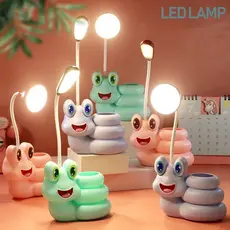 Luminária de Mesa Caracol Mesa Luz Led Recarregável Porta Caneta Sem Fio