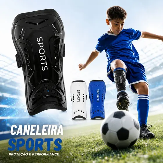 Caneleira de Futebol Proteção Esporte Infantil e Juvenil