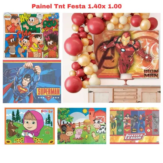 Painel TNT Decoração Gigante 1,40 x 1,00 m Festa Temas Variados