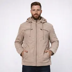 Jaqueta Masculina Sarja Com Capuz Forrada Peluciada Frio Top