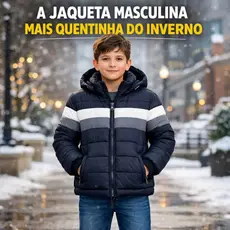 Jaqueta Puffer Infantil Juvenil Masculino Casaco Bobojaco Impermeável Capuz Removível Colorida