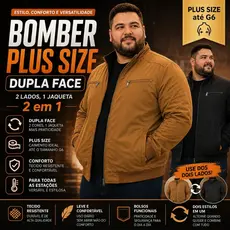 Jaqueta Bomber Masculina Plus Size Dupla Face Impermeável Frio Inverno