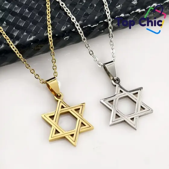 Colar Estrela de Davi em Aço Inox - Elegância e Modernidade para Homens e Mulheres