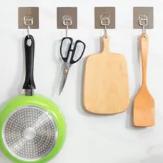 Gancho Adesivo Suporta 10 KG, Parede Multifuncional Autocolante Casa Cozinha Quarto Banheiro Organizado 1 Peça 7 x 7 cm