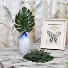 10 unidades Artificial Monstera Folha Deixa Plástico Planta Tropical Palma Casamento Praia Decoração Home Garden