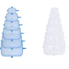 Kit Com 6 Tampas De Silicone Universal Elástica Para Pote Panela Forma
