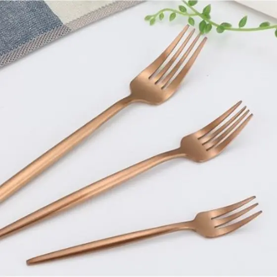 24 Peças Garfo Faca Colher Jogo de Talheres Rose Gold Inox