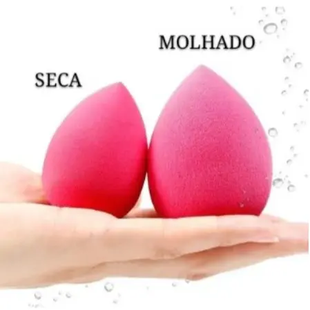 【Combinação】Pincel Hexágono Adequado + Esponja Make Up Acabamento Para Cream Blush Em Pó De Base De Maquilhagem