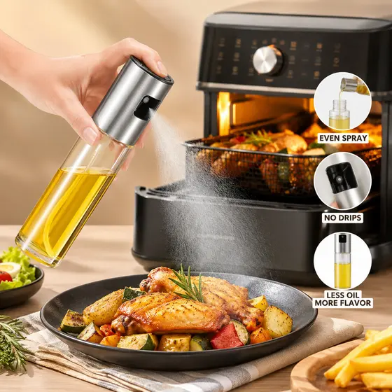 3 Spray Pulverizador Vidro Borrifador Azeite Vinagreessenciais De Cozinha Promoções