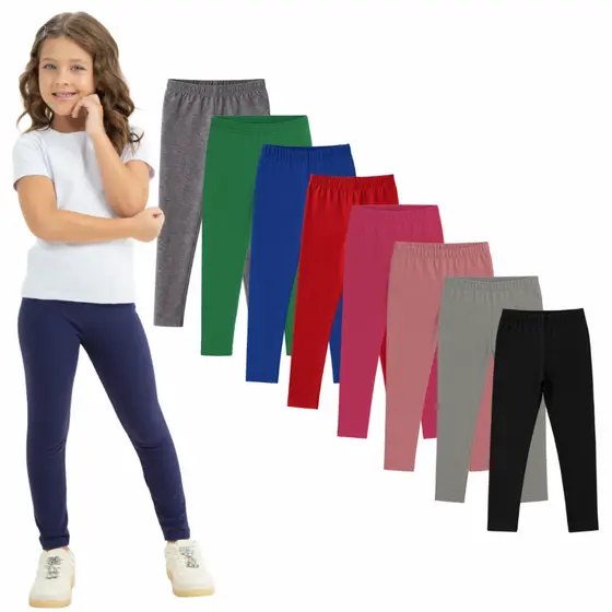 Calça Leg Legging Cotton Infantil Juvenil Menina Tamanho 1 a 16