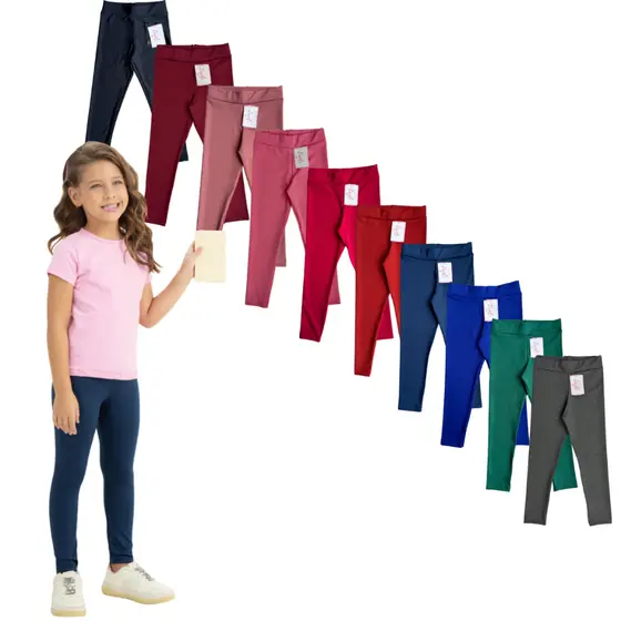 Calça Leg Legging Suplex Infantil Juvenil Menina Tamanho 1 ao 16