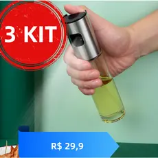 3 Spray Pulverizador Vidro Borrifador Azeite Vinagreessenciais De Cozinha Promoções