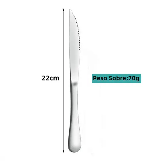 70g Jogo De Talheres Faca Inox De Mesa G C/6