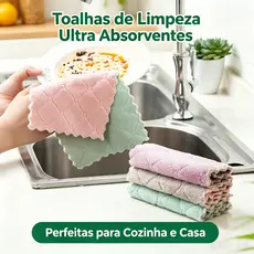 1/5/10 Pcs Super Absorvente Pano De Prato De Microfibra Alta Qualidade / Toalha De Limpeza Doméstica