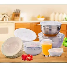 Kit 6 Tampas Panela Silicone Universal Reutilizável Elástica, Tampas Silicone Cozinha/Geladeira
