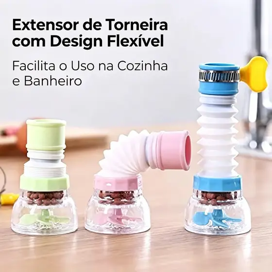 Kit 20 Chuveirinho Bico Torneira De Água Retrátil Giratória 360° Com Filtro Torneira Cozinha
