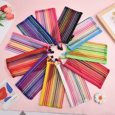 4 Unidades Estojo Multiuso Bolsinha Nylon Colorido Necessaire Promoção