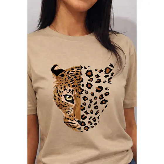 Camiseta Feminina Onça Animal Print Estilosa  Blusa Moda Feminina Premium Tendência