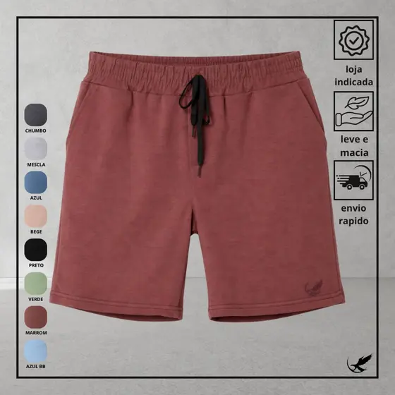 Short Bermuda Infantil Juvenil de Moletinho Super Confortável Dia a Dia