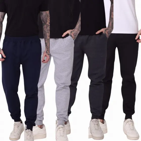 Kit 4 calças Moletom Masculina Com Punho Premium