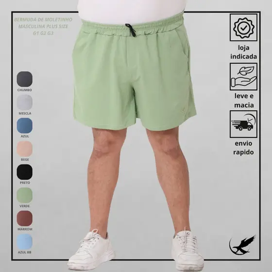 Bermuda Masculina Moletinho Plus Size G1 G2 G3 Short Casual Mauricinho