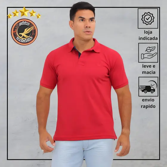 Camiseta Camisa Gola Polo Masculina P//M/G/GG Robles Básica