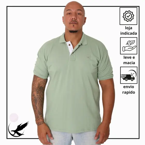 Camisa Polo Básica Plus Size Masculina Casual Luxo Oiriginal Robles
