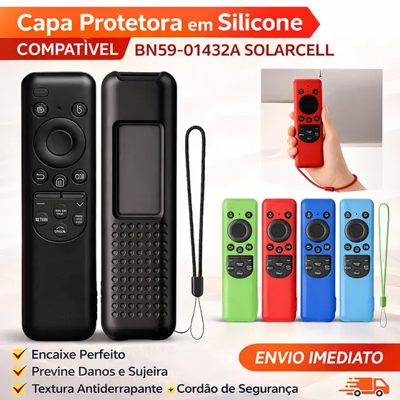 Kit 1, 2 ou 3 Capas De Controle Remoto Silicone Para TV Samsung Solar BN59-01432A Solarcell