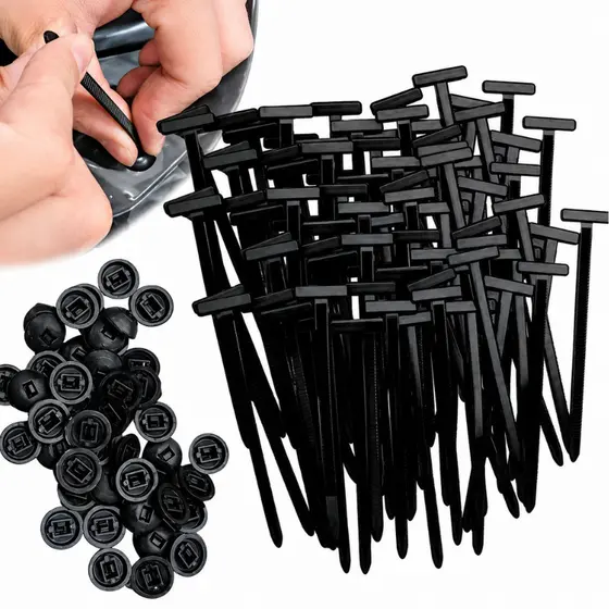 Kit 100/150/200 Abraçadeira de Nylon Cinta Plástica Enforca Gato Branco Preto Fixadores Presilha Parafuso Rebite