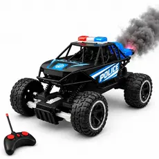 Carrinho Controle Remoto Polícia 4x4 Com Efeito Fumaça Off-Road Rally  + Pilhas Brinde