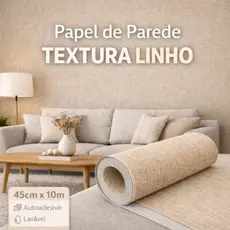Papel de Parede Adesivo Textura Linho Lavável 45cm x 10m Autoadesivo Sala Quarto Escritório