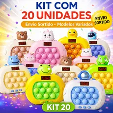 Kit 20 Fast Push Game Pop It Eletrônico Anti Estresse Infantil Envio Sortido Presente Festa