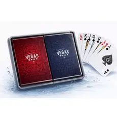 Baralho Duplo Vegas 2 Jogos 54 Cartas 100% Plastificado Com Estojo Plástico Para Truco Poker Caxeta