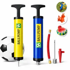 Kit 2 Bombas De Ar Manual Com Agulha Mangueira E Bico Bola Futebol Vôlei Basquete Boia