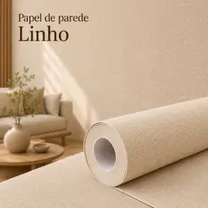 Papel de Parede Tons de Linho Autoadesivo Fácil Aplicação 45cm Lavável Rolo 10m Estilo Moderno
