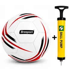 Bola de Futebol Nº5 Tamanho Oficial Brásport Costurada Alta Resistência Campo + Bomba Opcional