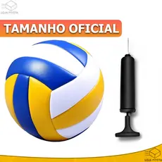 Bola de Volei Com Bomba de Encher Ar Profissional Quadra Praia Areia Voleibol 22cm Tamanho Oficial