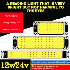 108LED 12-24V Leitura Do Carro Fita LED Noturna De Lâmpada De Teto Com Botão De Interruptor Para Van Caminhão Camper Boat