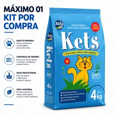 Kit 5un. Areia Sanitária Higiênica Para Gatos Anti Odor Kets Pacote de 4kg