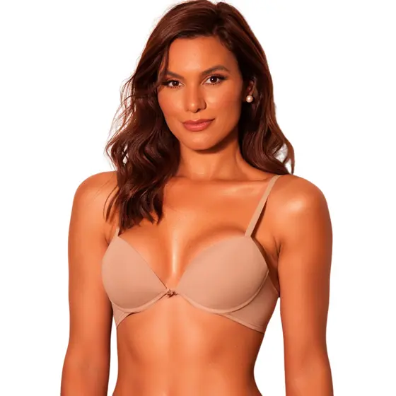 Sutia Feminino Push Up Básico Com Bojo Bolha e Aro Confortável Alça Fina Poliamida Alta Sustentação