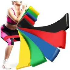 Kit 5 Faixas Elásticas Mini Band Para Exercícios Em Casa com 5 Níveis de Resistência