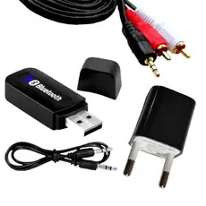 Receptor Bluetooth Usb Áudio Estéreo Rca P2 Kit + Carregador
