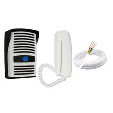 Kit Interfone Porteiro Eletrônico Residêncial + 25 Mts de Cabo