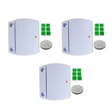 3 Unid Sensor Magnético Sem Fio Intruder 433,92mhz +bat c/ dupla Face