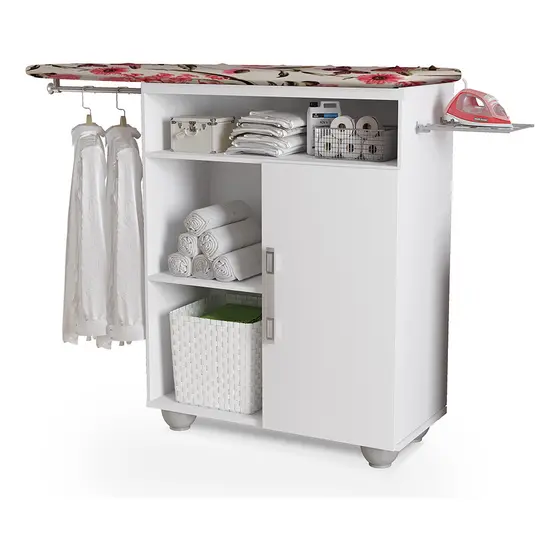 Tabua Mesa Passar Roupa Armarinho Organizador Suporte Ferro Branco