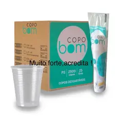 Copo Plástico Descartável 200ml Econômico Agua Refrigerante Caixa 2500Un